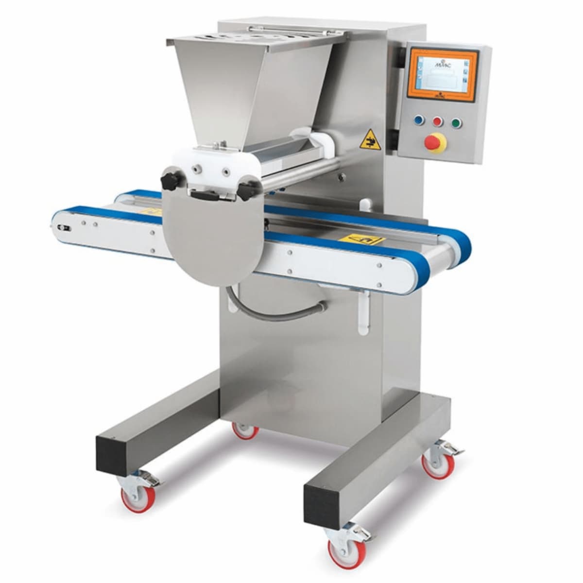 מכונת עוגיות Suprema מבית Mimac – מכונה קומפקטית ומתקדמת לייצור עוגיות, מרנגים ומקרונים. כוללת תכנה בעברית, מסך מגע LCD, חיסכון בכוח אדם ויכולת עבודה עם תבניות גסטרונום במידות 60X40 או 50/70. מכונה אוטומטית המפשטת את תהליך הזילוף וההפקה, אידיאלית למאפיות ולקונדיטוריות.