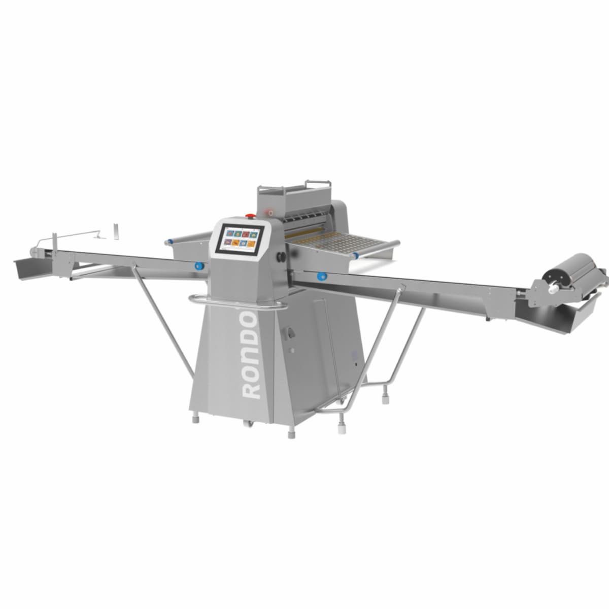 Rondo's RondoStar 5000 computerized rolling pin, an advanced baking solution that provides precise and fast rolling of all types of dough. With advanced technology, high performance, and an intuitive touch screen, the rolling pin offers customization of speed and rolling for different doughs. Ideal for bakeries and pastry shops, the system ensures professional results in minimal time and maximum efficiency